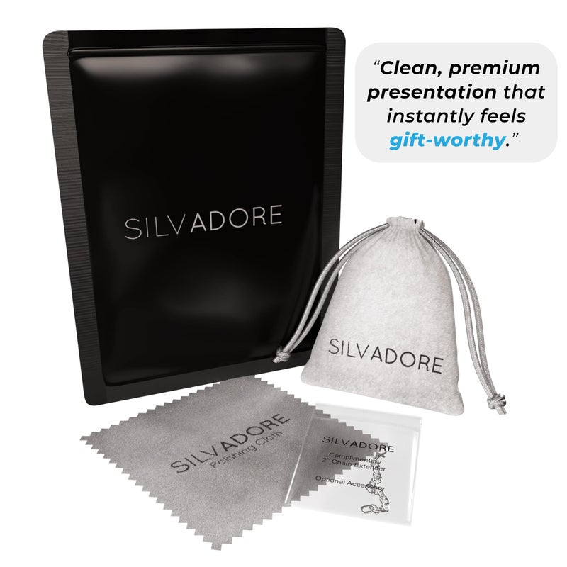 Silvadore Silver Chain for Men Chain (4mm,20inch) Cuban Link Necklace Sterling Silver Plated Stainless Steel Necklace for Men - Dog Tag Real Solid Curb Non-Tarnish Waterproof Jewelry Gift Him - Image 2